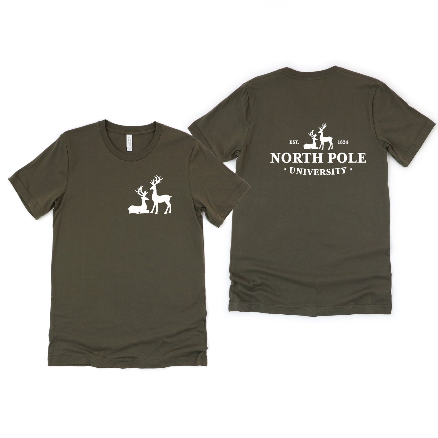 North Pole University | Short Sleeve Crew Neck | Front And Back Ink