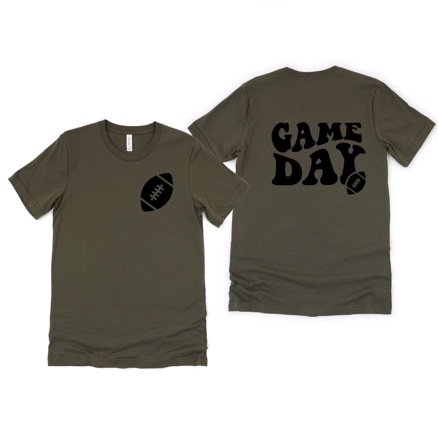 Game Day Football | Short Sleeve Crew Neck | Front And Back Ink