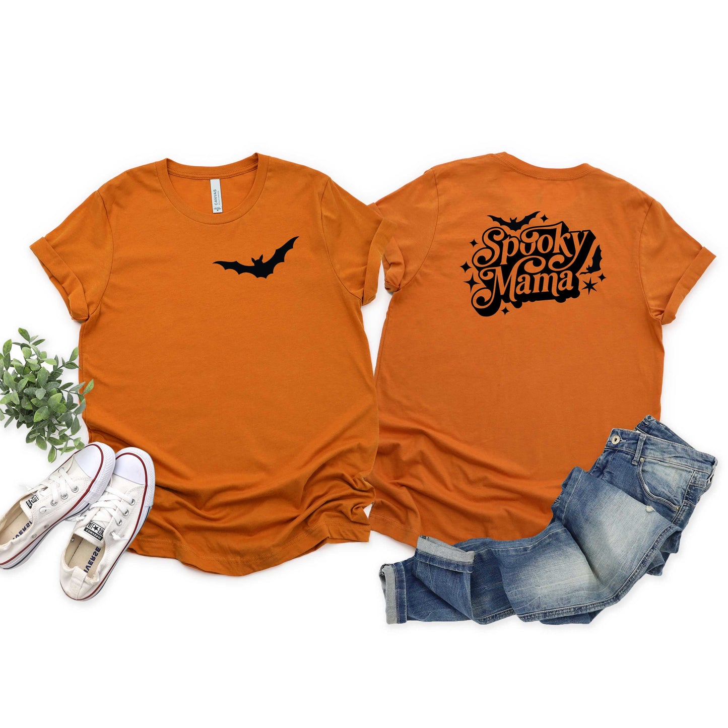 Spooky Mama Bats | Short Sleeve Crew Neck | Front And Back Ink