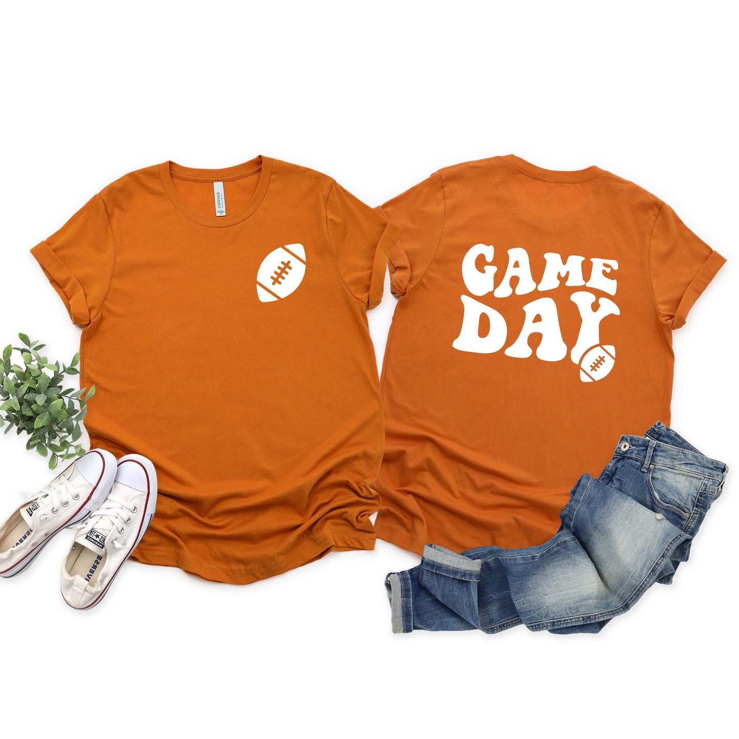 Game Day Football | Short Sleeve Crew Neck | Front And Back Ink