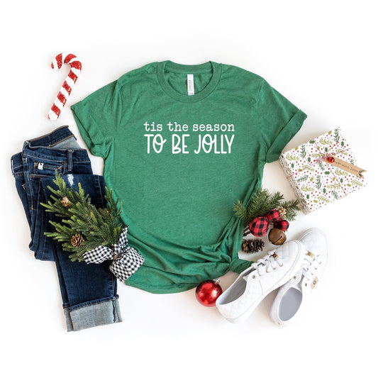 Tis the Season to be Jolly - Typewriter | Short Sleeve Crew Neck