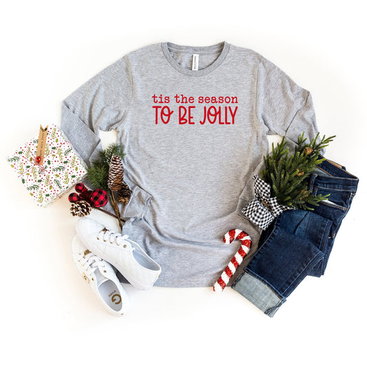 Tis the Season to be Jolly - Typewriter | Long Sleeve Crew Neck