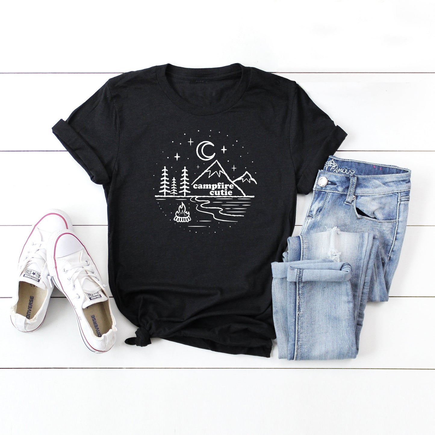 Campfire Cutie Mountains | Short Sleeve Crew Neck