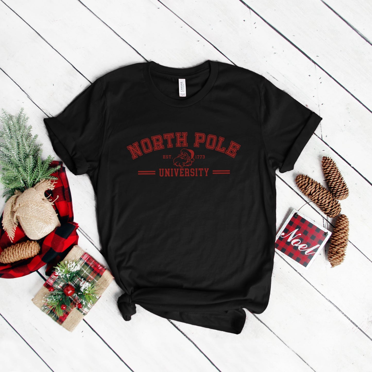 North Pole University Santa | Short Sleeve Graphic Tee