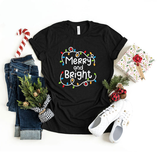 Merry And Bright Lights | Short Sleeve Crew Neck