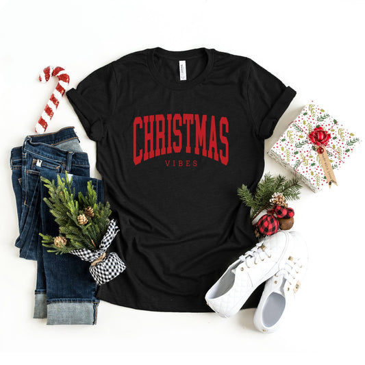 Christmas Vibe Varsity | Short Sleeve Crew Neck