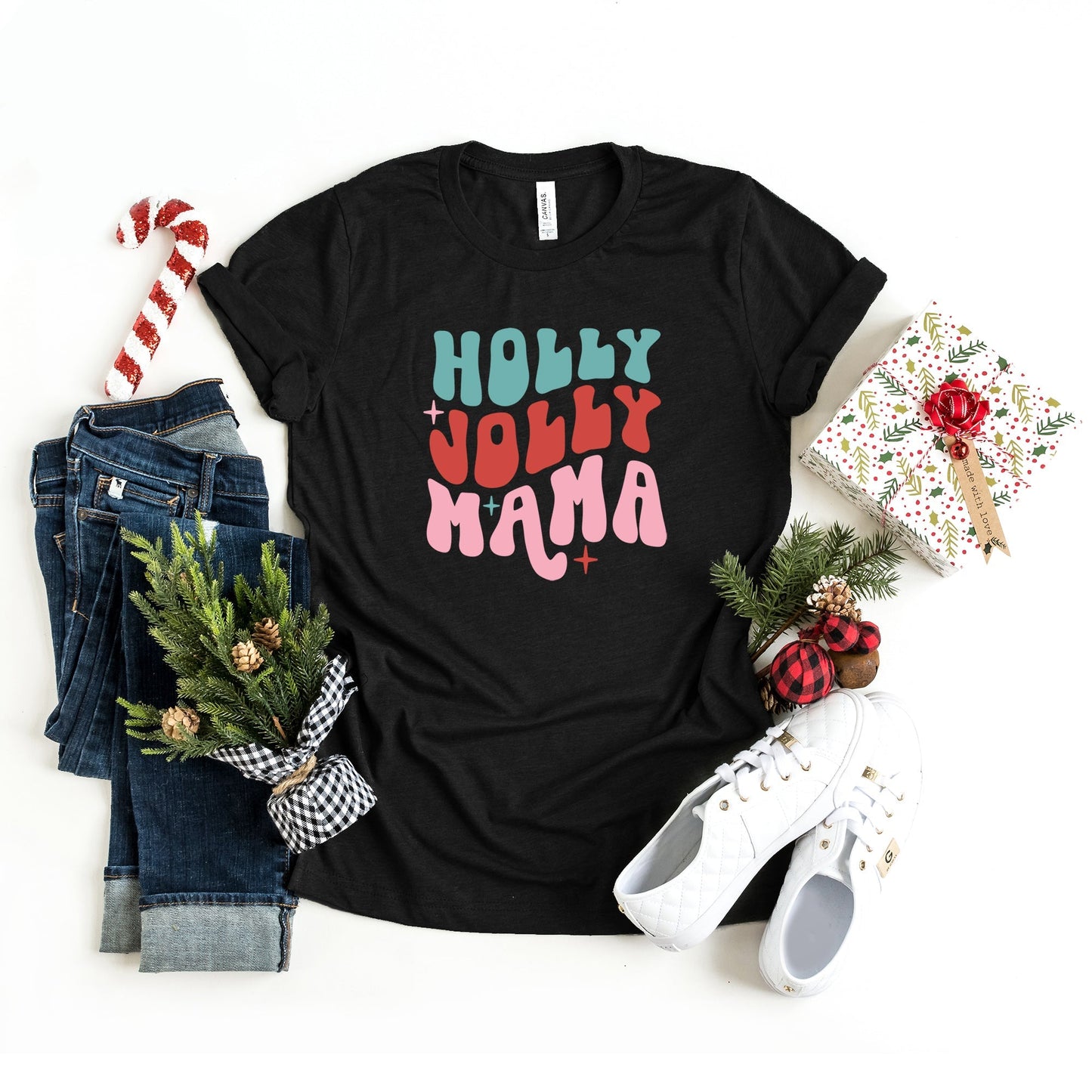 Holly Jolly Mama Bold | Short Sleeve Crew Neck