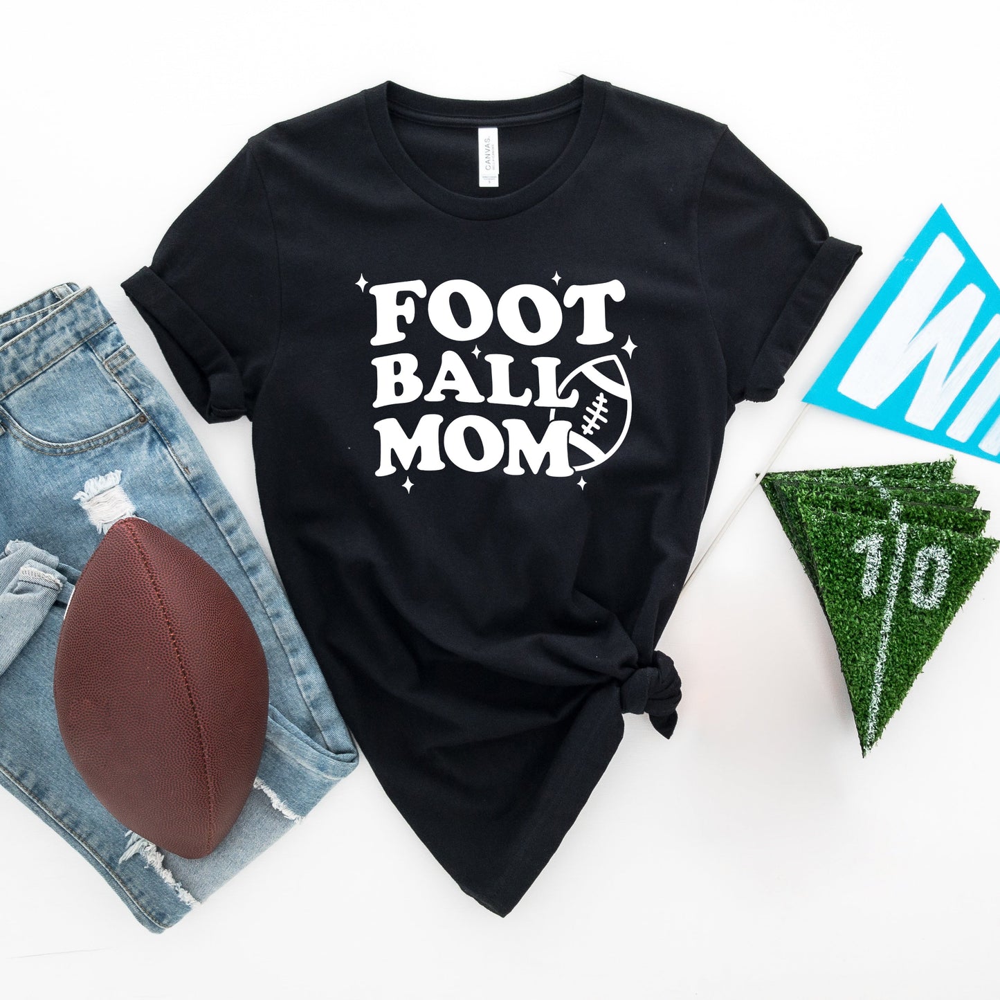 Football Mom Stars | Short Sleeve Crew Neck