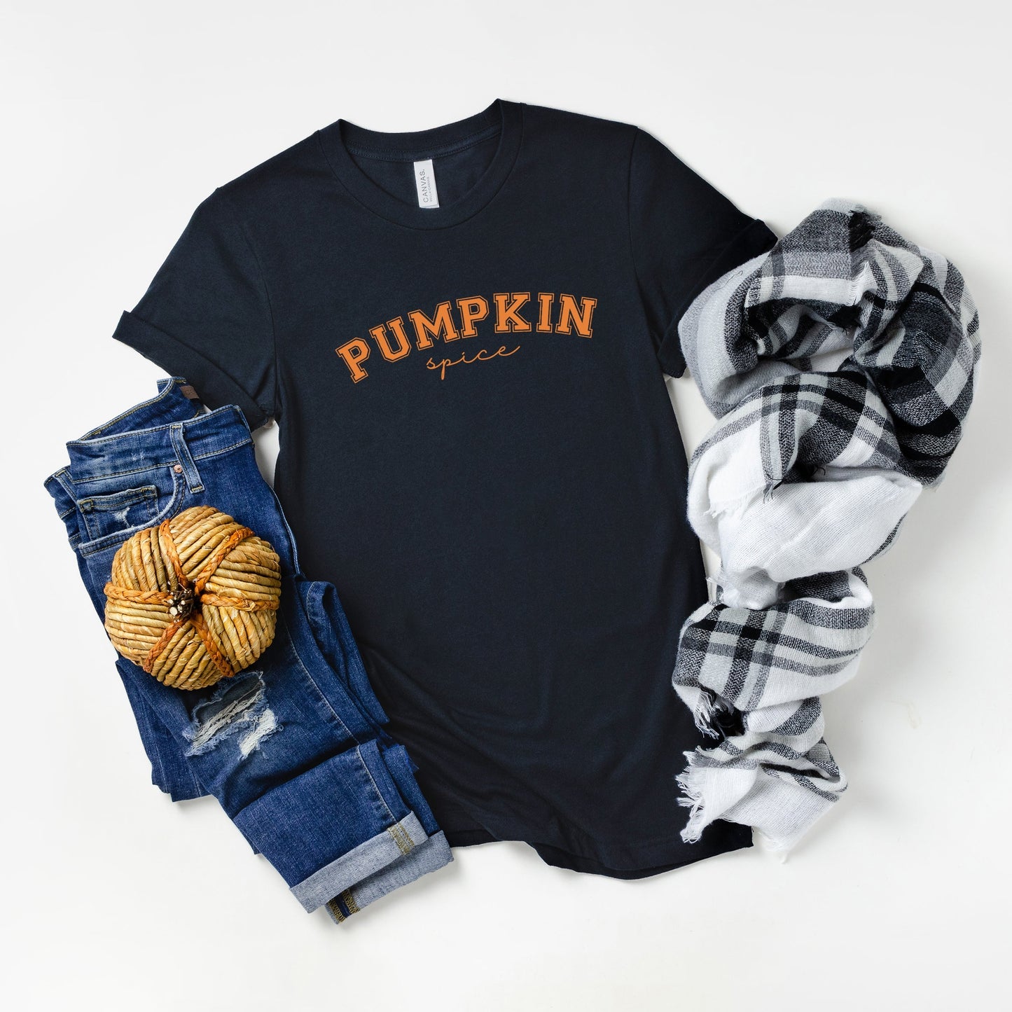 Curved Pumpkin Spice | Short Sleeve Crew Neck