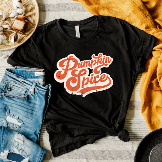 Retro Pumpkin Spice Words | Short Sleeve Crew Neck