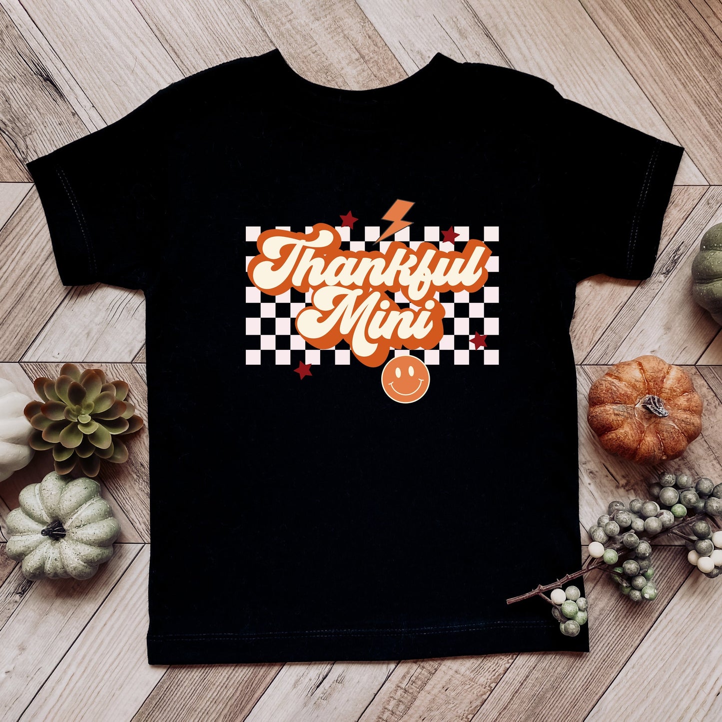 Thankful Mini Checkered | Short Sleeve Crew Neck