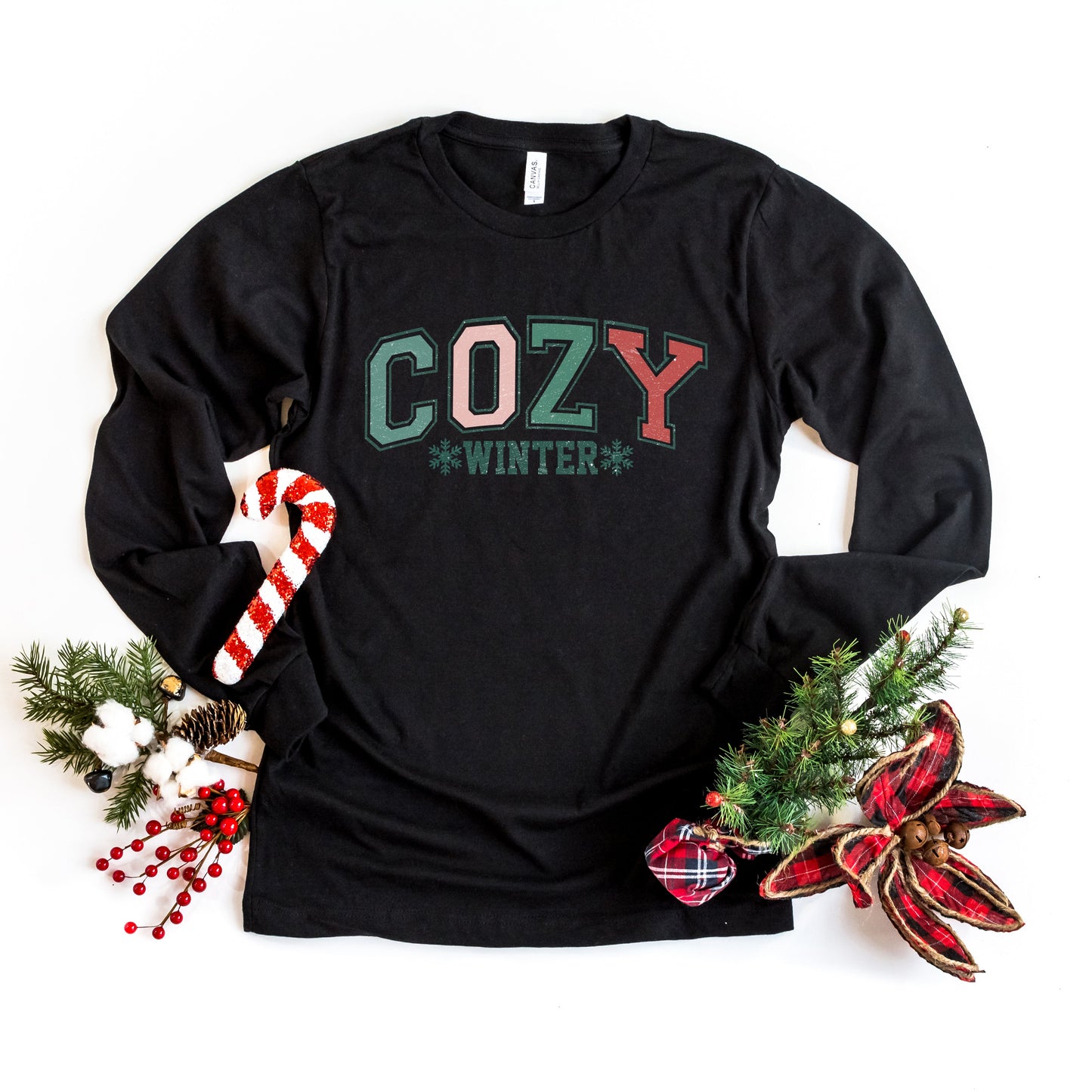 Cozy Winter Varsity | Long Sleeve Crew Neck