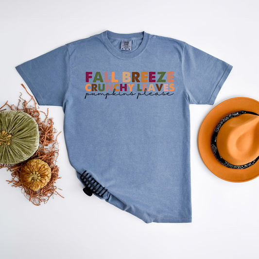 Fall Breeze Crunch Leaves Colorful | Garment Dyed Tee