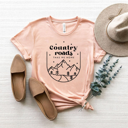 Country Roads Mountains | Short Sleeve Crew Neck
