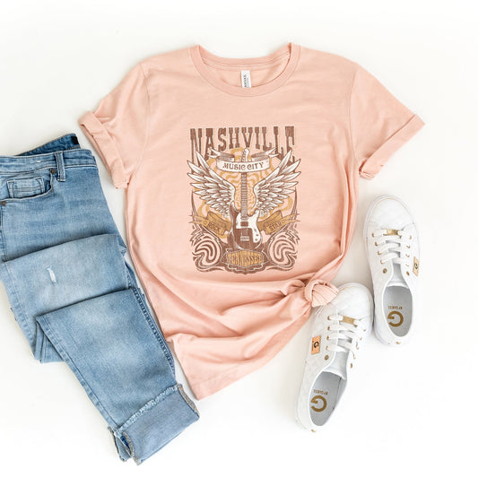 Nashville Guitar Wings | Short Sleeve Graphic Tee | Country