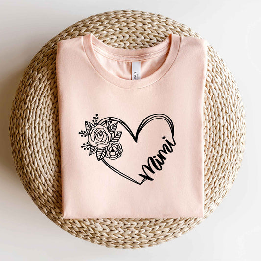 Mimi Heart Outline | Short Sleeve Graphic Tee