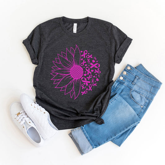 Sunflower Breast Cancer | Short Sleeve Crew Neck