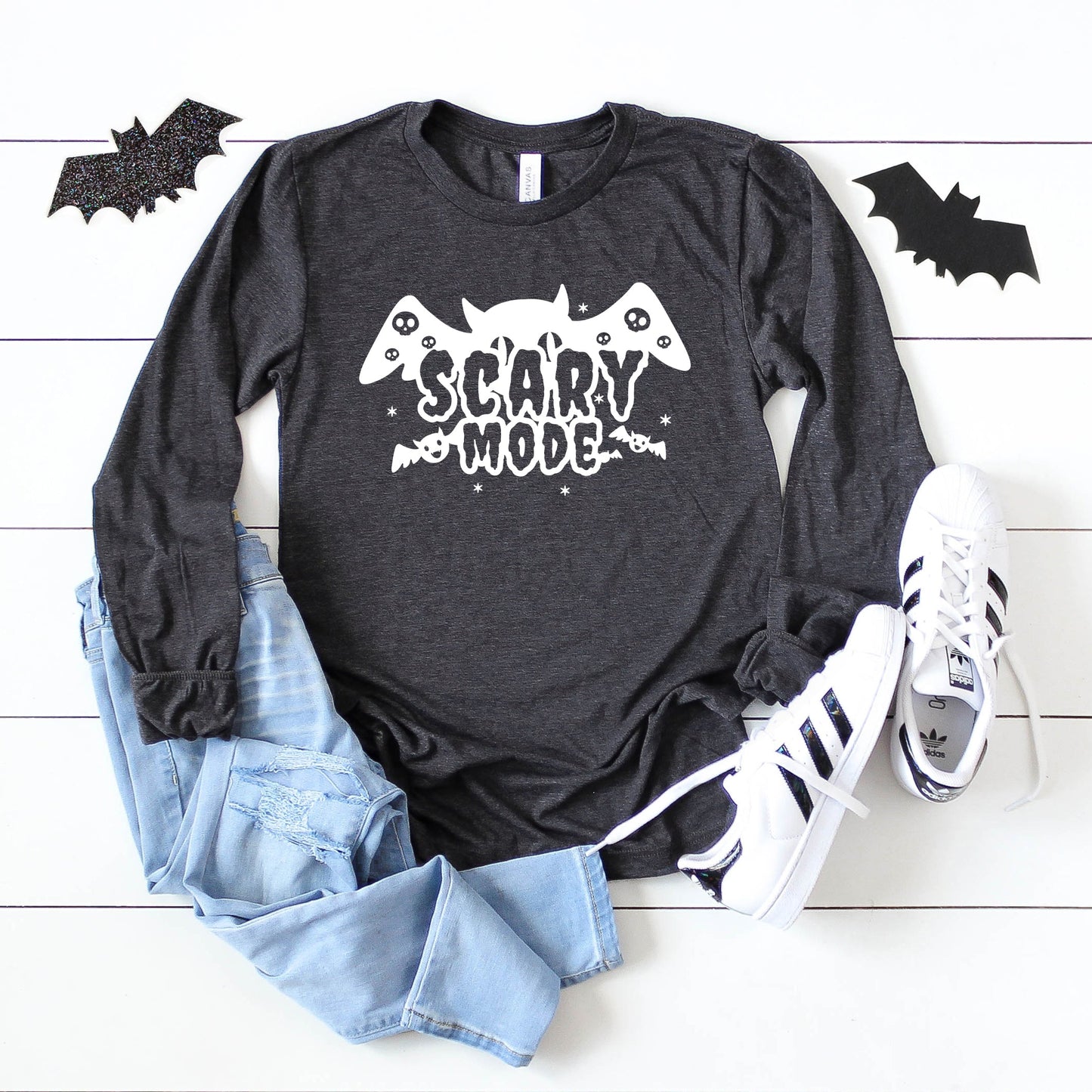 Scary Mode Bat | Long Sleeve Crew Neck
