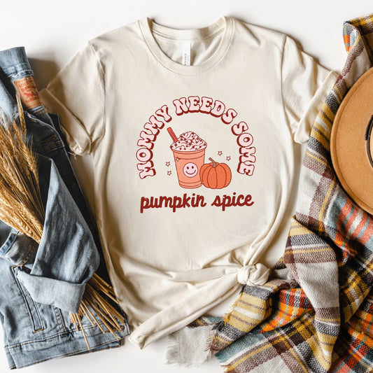 Retro Mommy Needs Some Pumpkin Spice | Short Sleeve Crew Neck