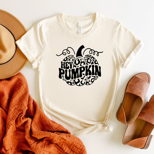 Leopard Hey Pumpkin | Short Sleeve Crew Neck