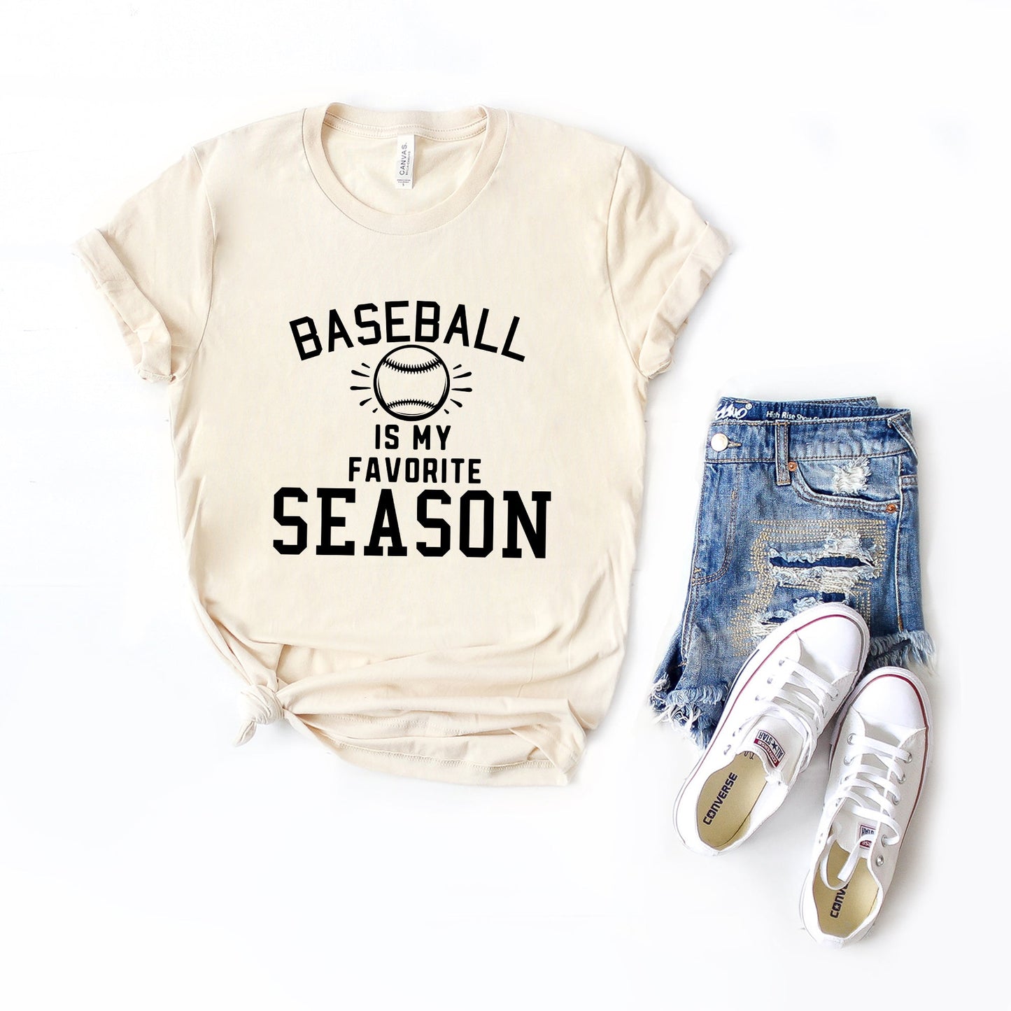 Baseball Is My Favorite With Ball | Short Sleeve Crew Neck