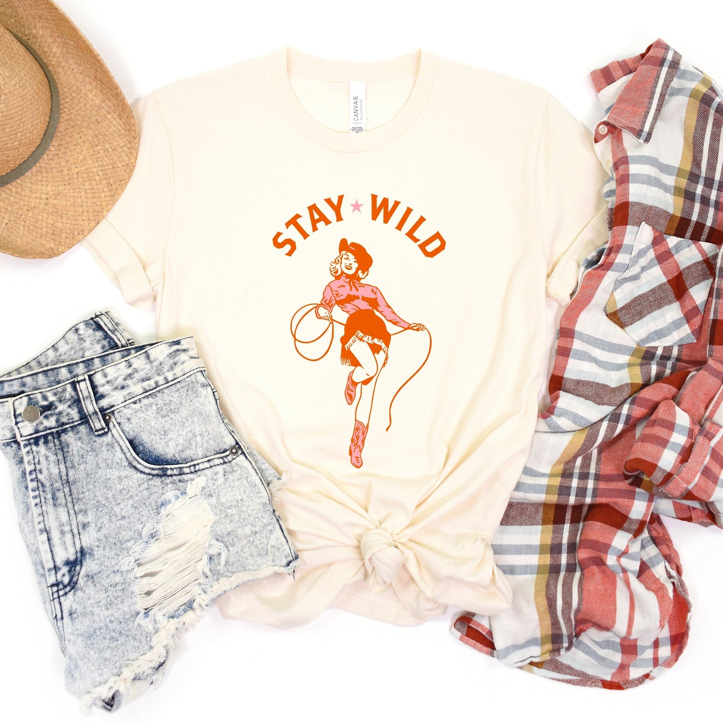 Retro Stay Wild Cowgirl | Short Sleeve Graphic Tee