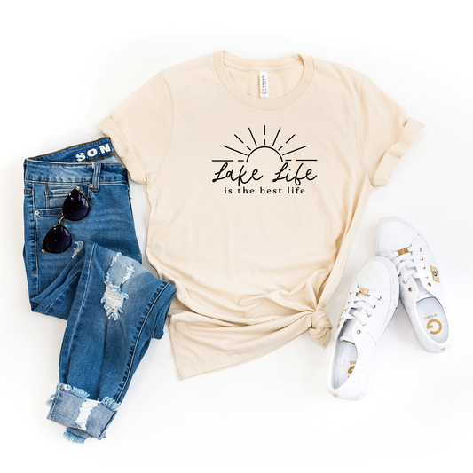 Lake Life Is The Best Life Sun | Short Sleeve Crew Neck