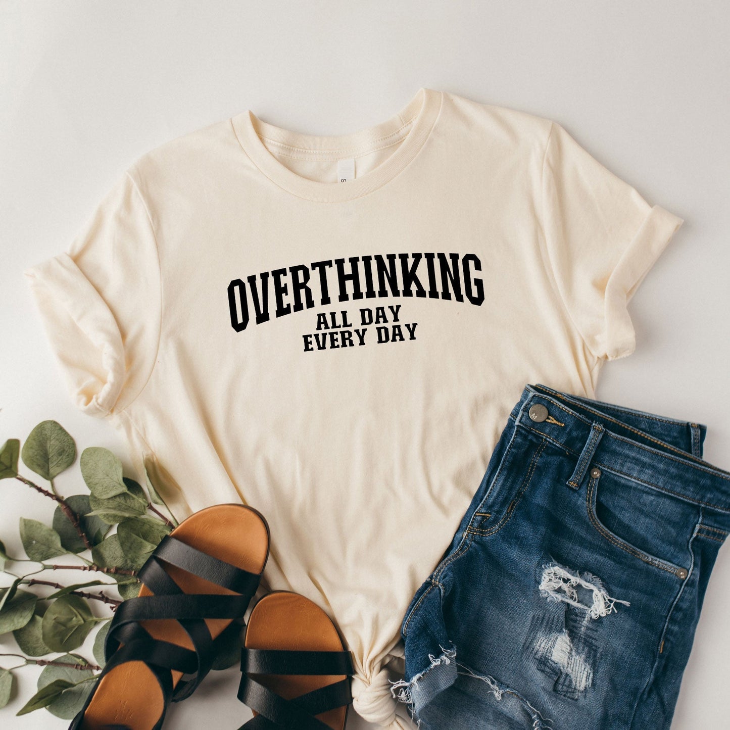 Overthinking All Day | Short Sleeve Crew Neck