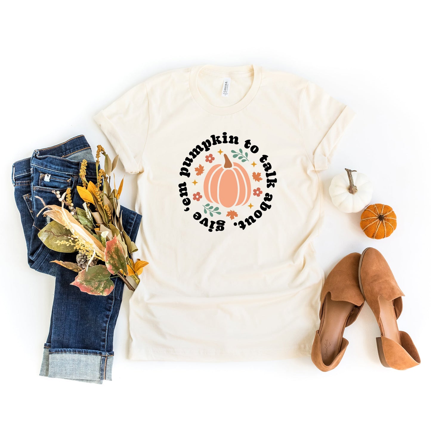 Give_em Pumpkin To Talk About Circle | Short Sleeve Crew Neck