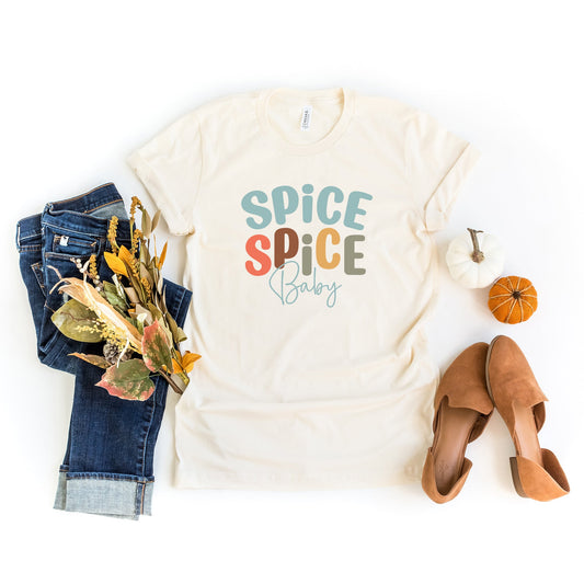 Spice Spice Baby Cursive | Short Sleeve Crew Neck