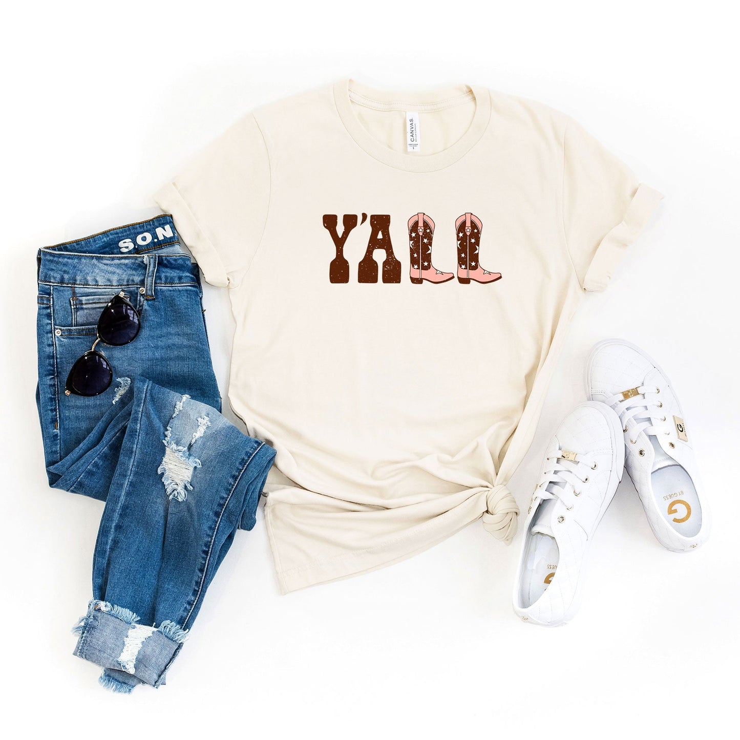 Y'all Boots | Short Sleeve Crew Neck