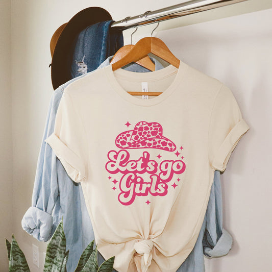 Let's Go Girls Leopard Hat | Short Sleeve Crew Neck