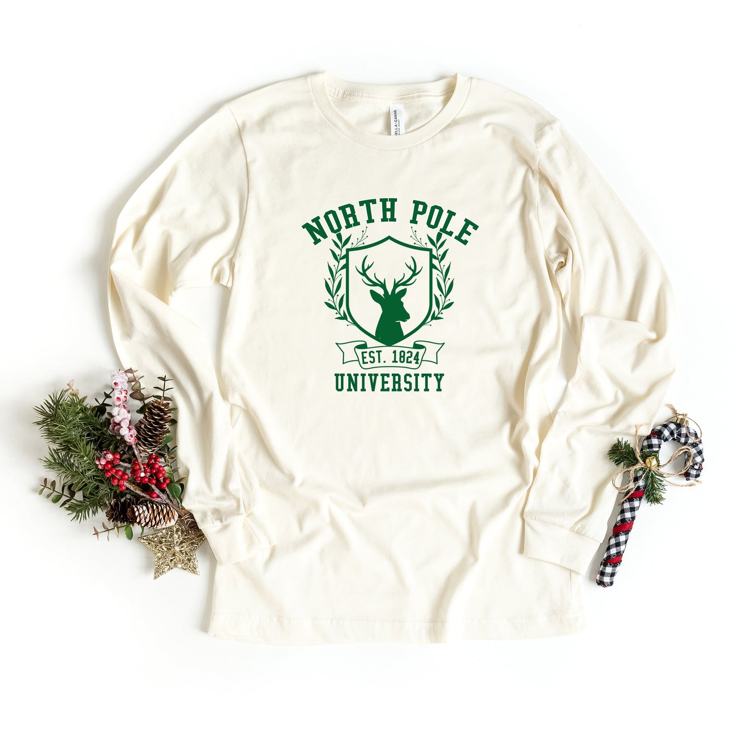 North Pole University Reindeer | Long Sleeve Crew Neck