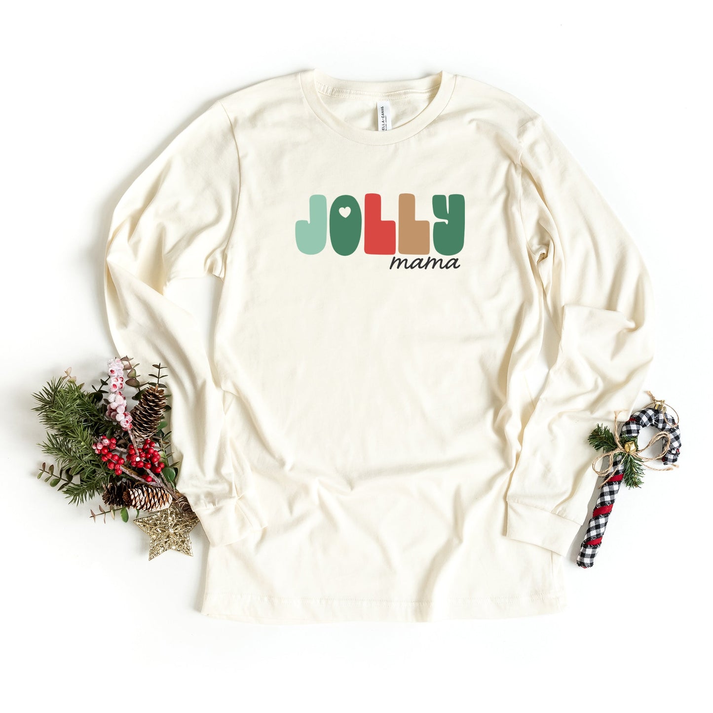 Jolly Mama Colorful | Long Sleeve Crew Neck