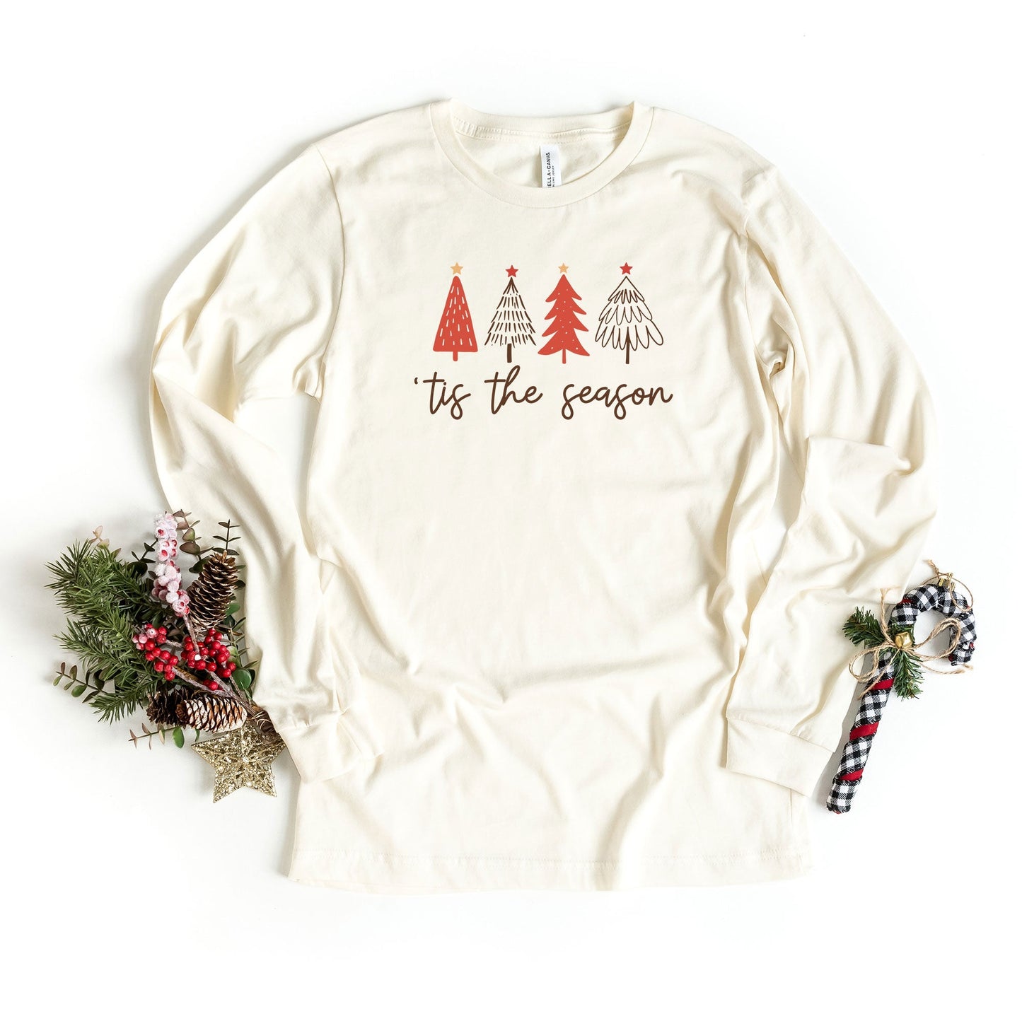 Tis The Season Trees | Long Sleeve Graphic Tee | Christmas