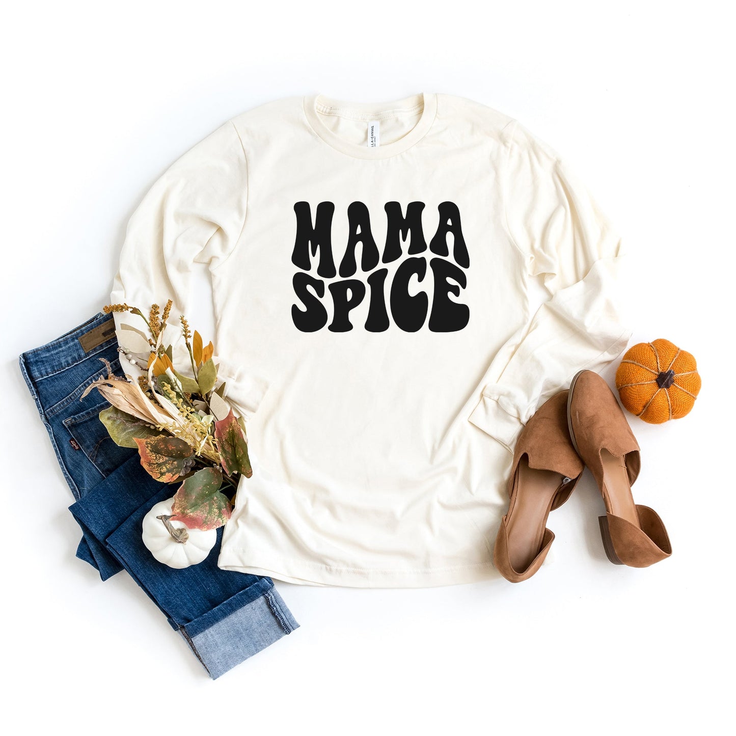 Mama Spice Wavy | Long Sleeve Crew Neck