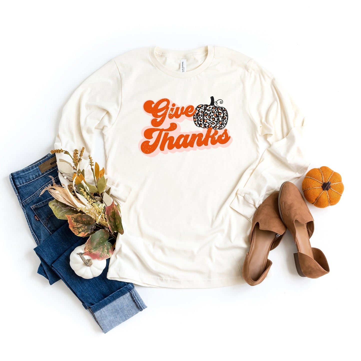 Give Thanks Pumpkin | Long Sleeve Crew Neck
