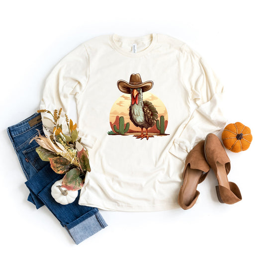 Turkey Bird Western | Long Sleeve Crew Neck