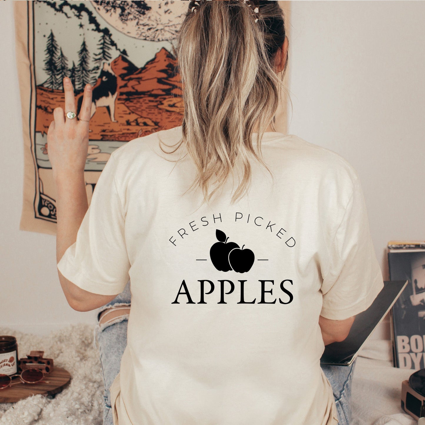 Fresh Picked Apples | Short Sleeve Crew Neck | Front And Back Ink