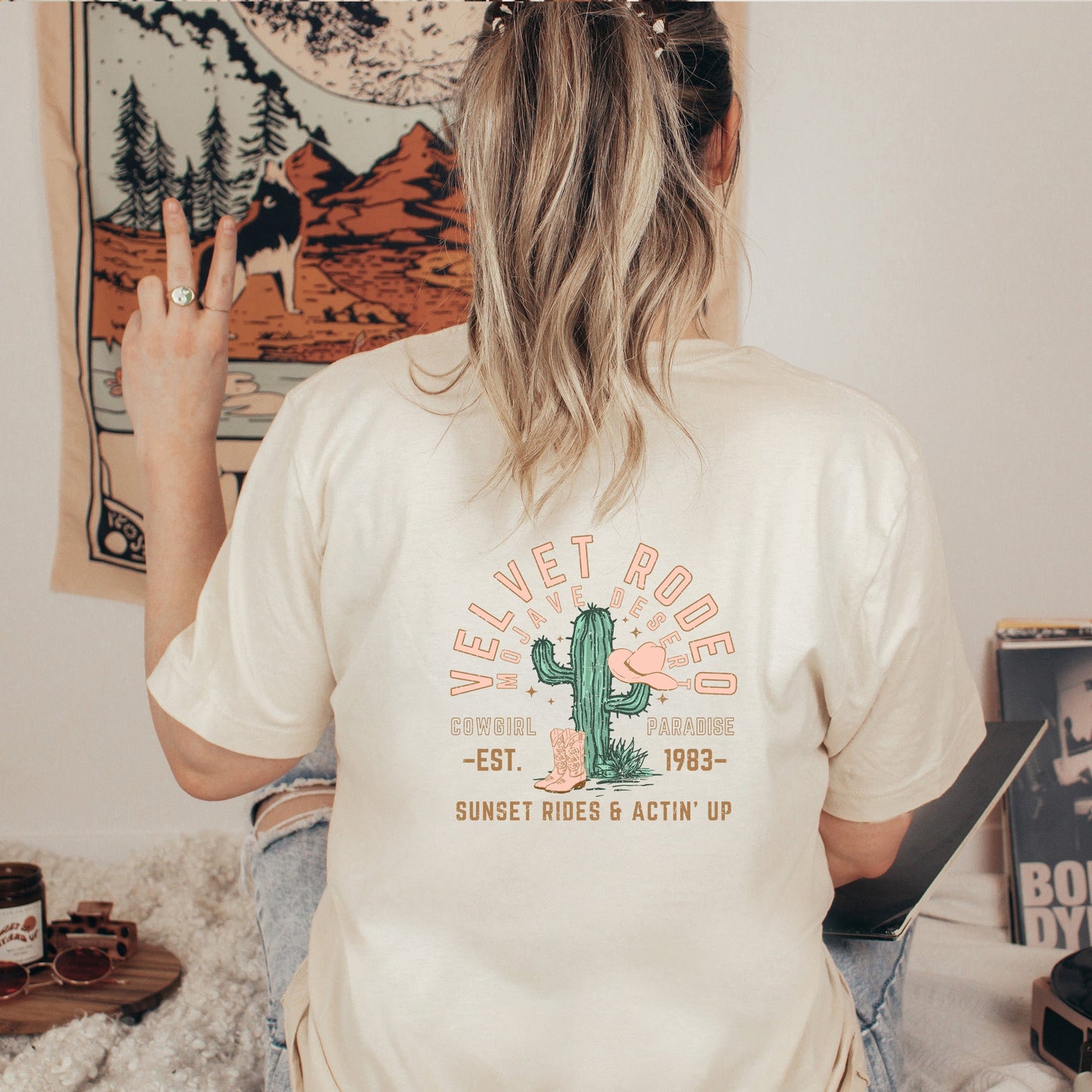 Velvet Rodeo Cactus | Short Sleeve Crew Neck