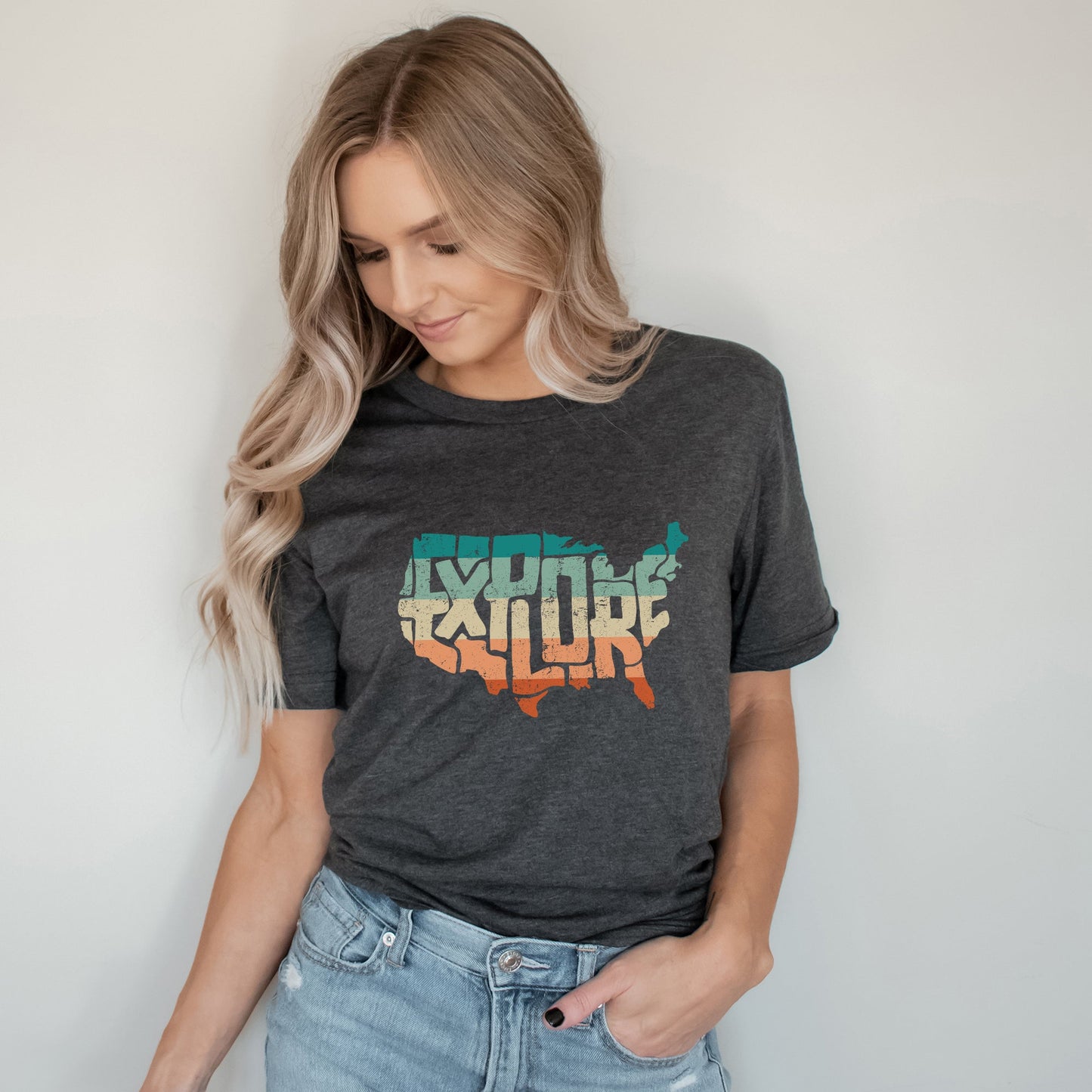Explore America Map | Short Sleeve Graphic Tee