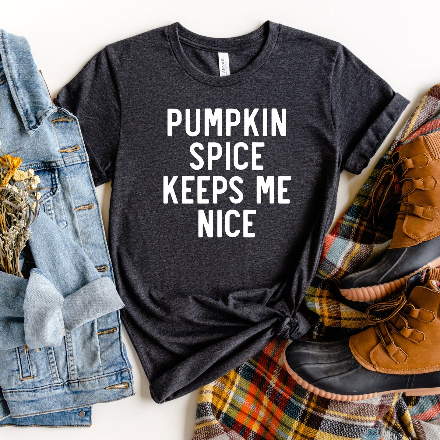 Pumpkin Spice Keeps Me Nice | Short Sleeve Crew Neck