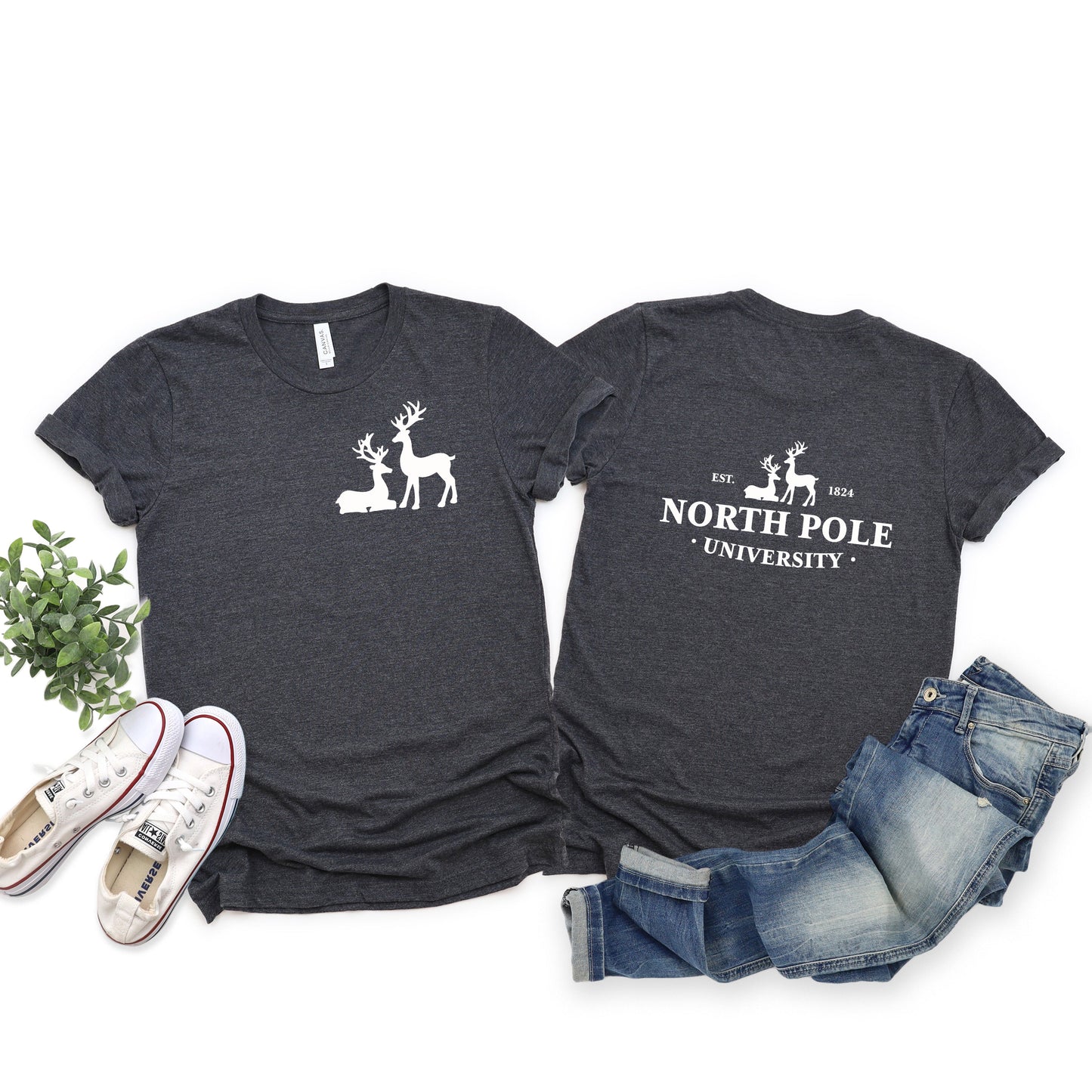 North Pole University | Short Sleeve Crew Neck | Front And Back Ink