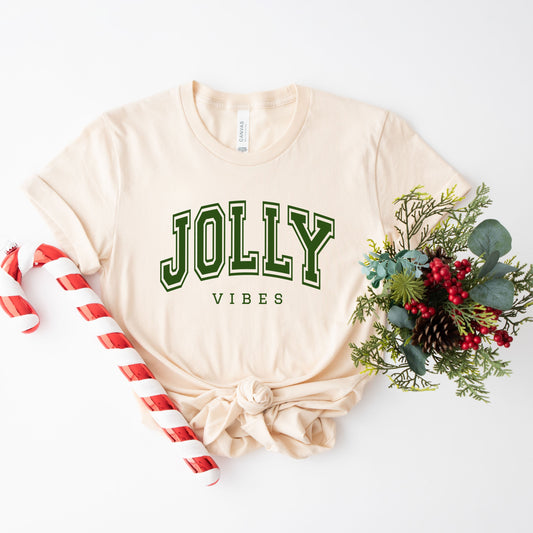 Jolly Vibes Varsity Thick Outline | Short Sleeve Graphic Tee