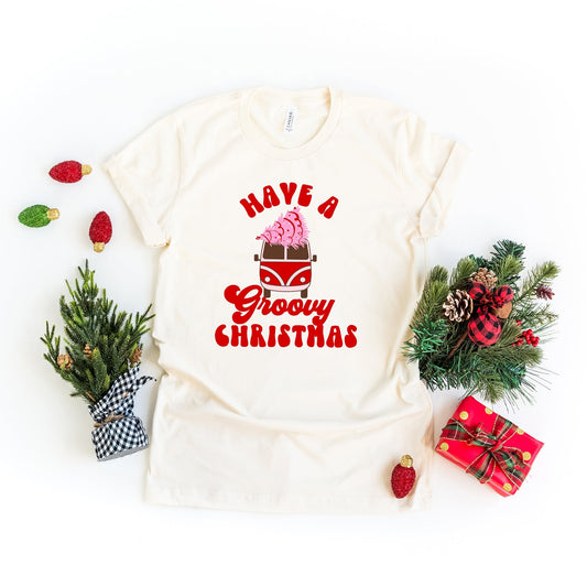 Groovy Christmas Van | Short Sleeve Crew Neck