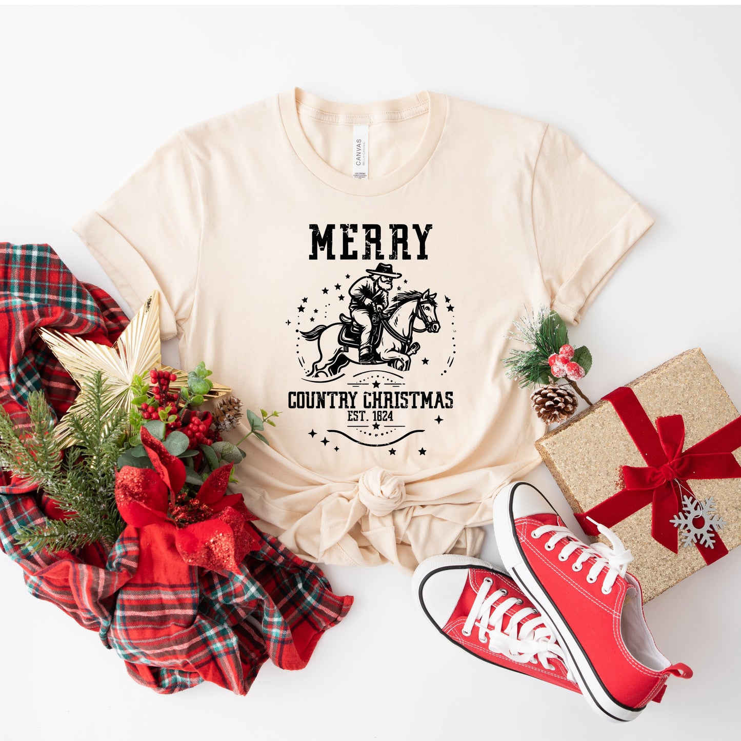 Merry Country Christmas | Short Sleeve Crew Neck