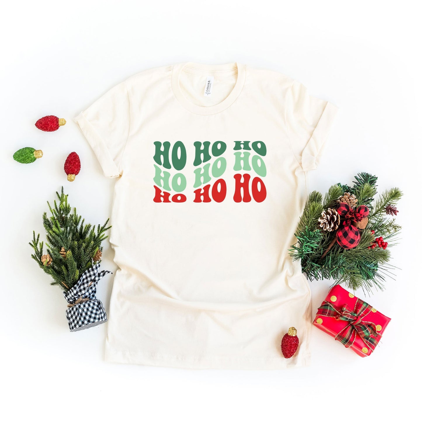Ho Ho Ho Wavy | Short Sleeve Crew Neck