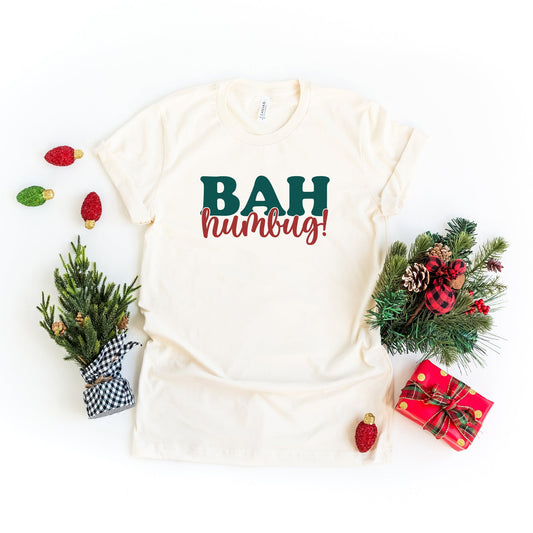 Bah Humbug Red And Green | Short Sleeve Crew Neck