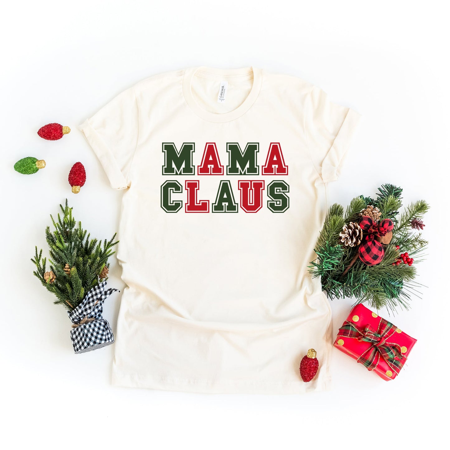 Mama Claus Colorful | Short Sleeve Crew Neck
