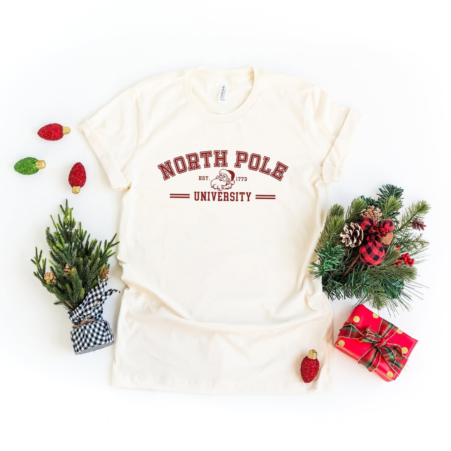 North Pole University Santa | Short Sleeve Graphic Tee